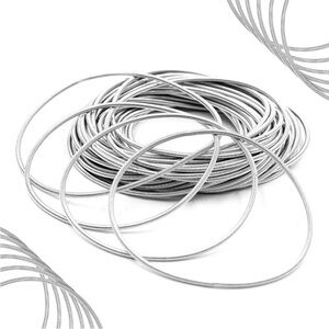 NEW Platinum Plated Silver Guitar String Bracelets Stackable Boho, ‎ Stretchy